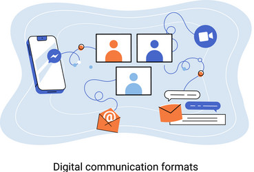 digital communication formats metaphor content vector image