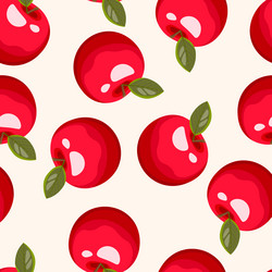 seamless pattern with apple on white background vector image