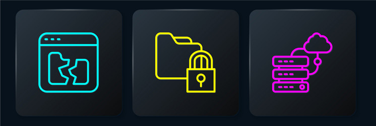set line broken file network cloud connection vector image