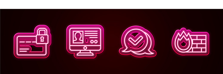set line credit card with lock create account vector image