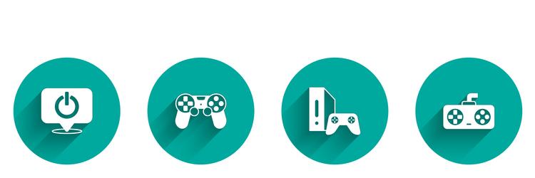 set power button game controller or joystick vector image