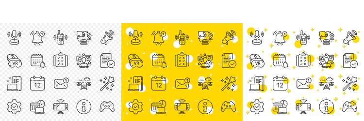 tech line icons game console joystick gamepad vector image