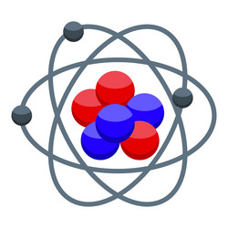 atom model with electrons orbiting around nucleus vector image