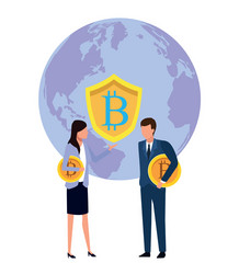 Cryptocurrency business bitcoin vector