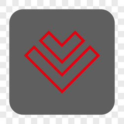 direction down rounded square button vector image
