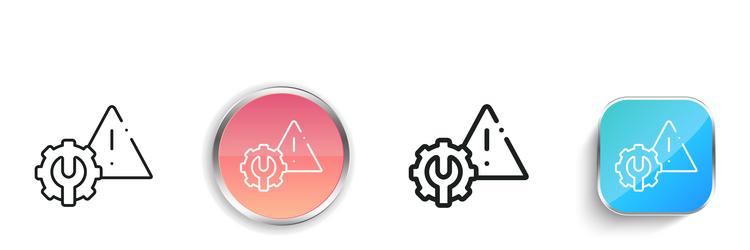 gear icon thin linear regular and button style vector image