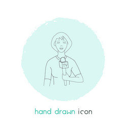 interview icon line element vector image