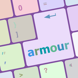 keyboard with enter button armour word vector image