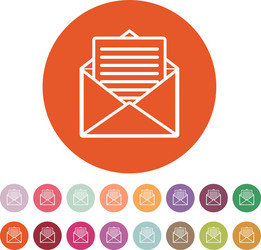 Mail icon open envelope symbol vector