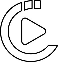Media player play button icon Royalty Free Vector Image