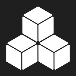isometric cube element icon cubist abstract 3d vector image