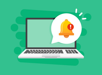 laptop notification icon in flat style computer vector image