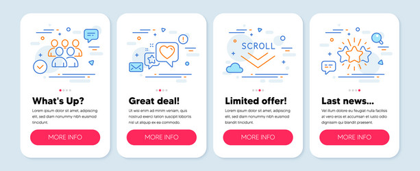 set technology icons such as scroll down vector image