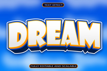 dream editable text effect 3 dimension simple vector image