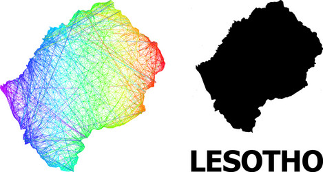 network map lesotho with spectrum gradient vector image