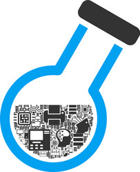 Retort collage icon for bigdata vector