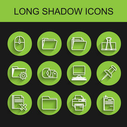 set line delete file document folder vector image