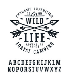 slab serif font in the style of handmade graphics vector image