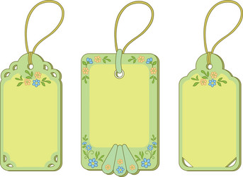 tags with floral pattern Vector Image