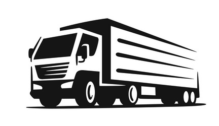 Transport Truck Icons - White Background Vector Image