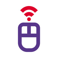 wirelessly connecting a mouse with computer vector image