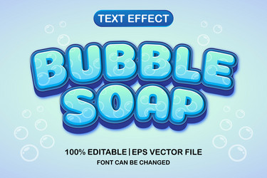 3D Bubble Soap Text Effect vector image