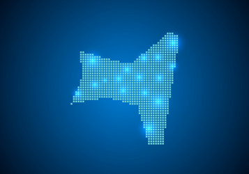 abstract blue background with map internet line vector image
