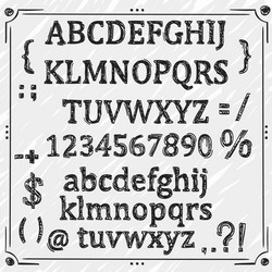 board with a set of sketch symbols vector image