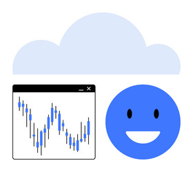 cloud storage with positive analytics displayed vector image