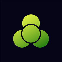 green geometric shape with triangular pattern vector image