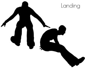 man in landing action pose vector