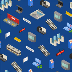 metro station 3d seamless pattern background vector image
