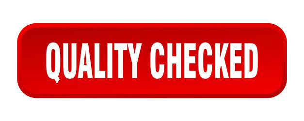 quality checked button square 3d vector image
