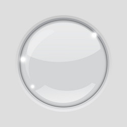 Round glass button embedded push on light vector