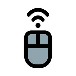 wirelessly connecting a mouse with computer vector image