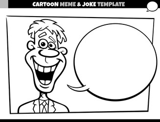 black and white cartoon meme template with comic vector