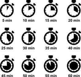 Clock Icon Set - Timer & Stopwatch vector image