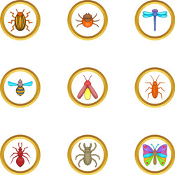 Insect Pest Control Icons Royalty Free Vector Image