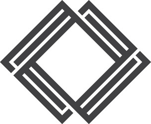 rhombus logo - cube block geometric abstract vector image