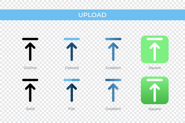 upload icon in different style icons vector image