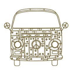 Van in tangle patterns style vector