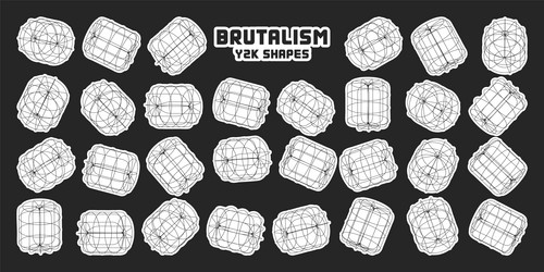 wireframe lined shapes perspective mesh 3d grid vector image