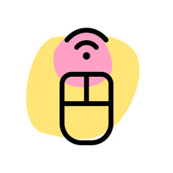 wirelessly connecting a mouse with computer vector image