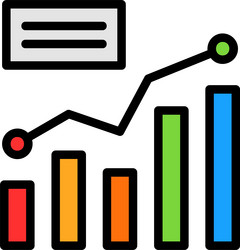 bar graph line filled style icon design vector image
