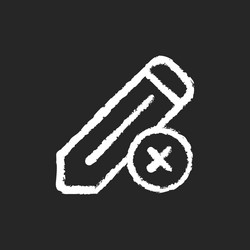 edit chalk white icon on black background vector