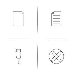 internet technologies simple linear icons set vector image