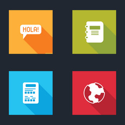 set hola in different languages notebook exam vector image