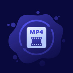 convert to mp4 file icon design vector image