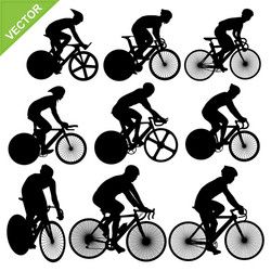 Cycling Silhouettes Collection Vector Image
