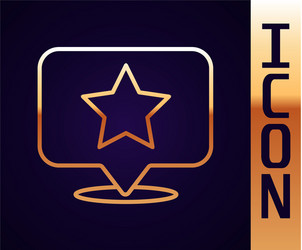gold line map pointer with star icon isolated vector image